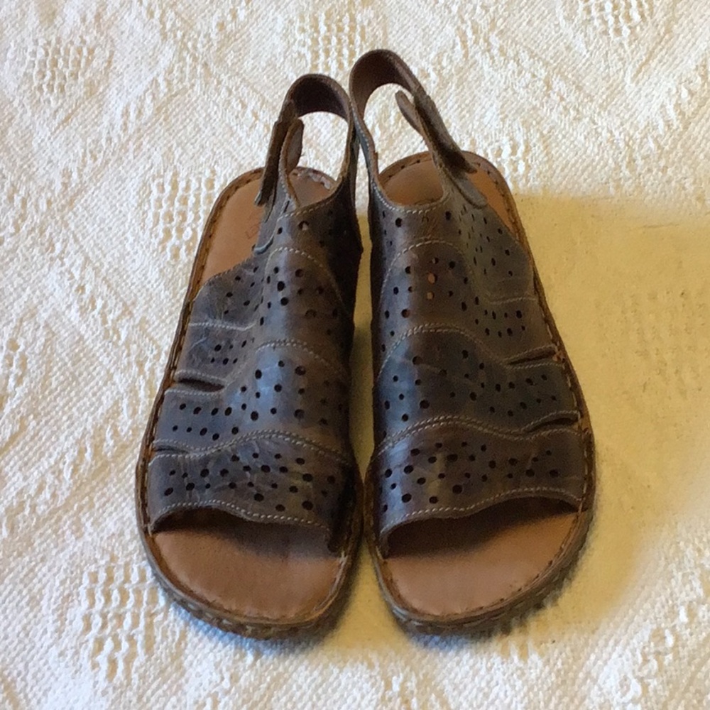 Josef Seibel brown leather sandals.